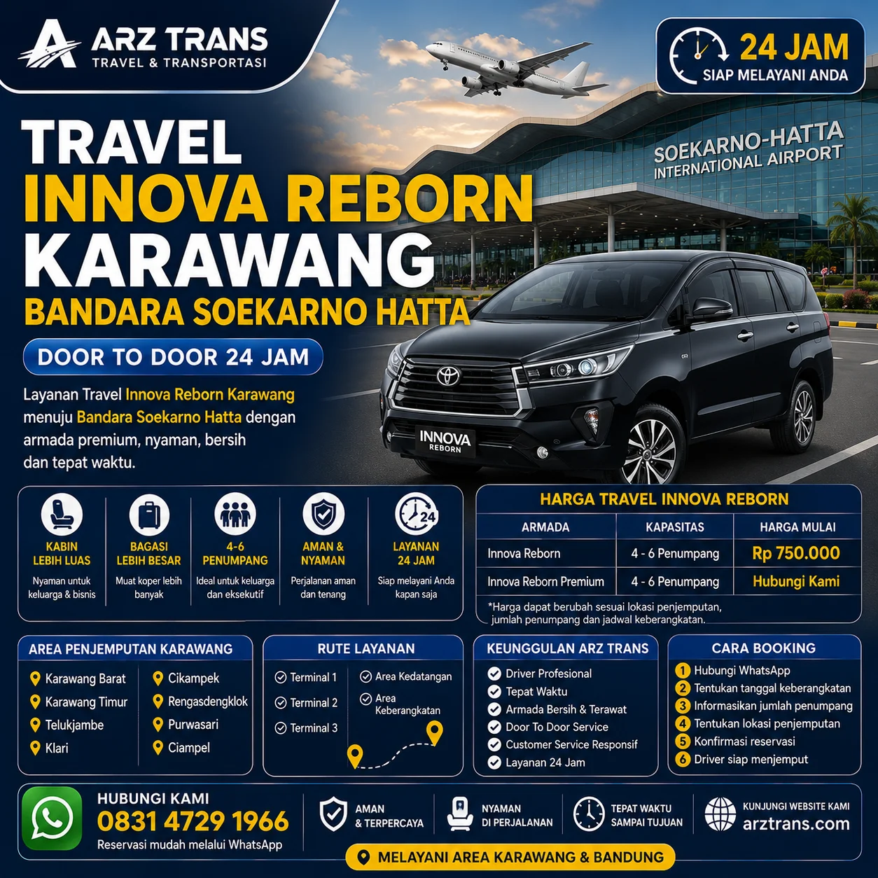 Travel Innova Reborn Karawang Bandara Soekarno Hatta ARZ Trans