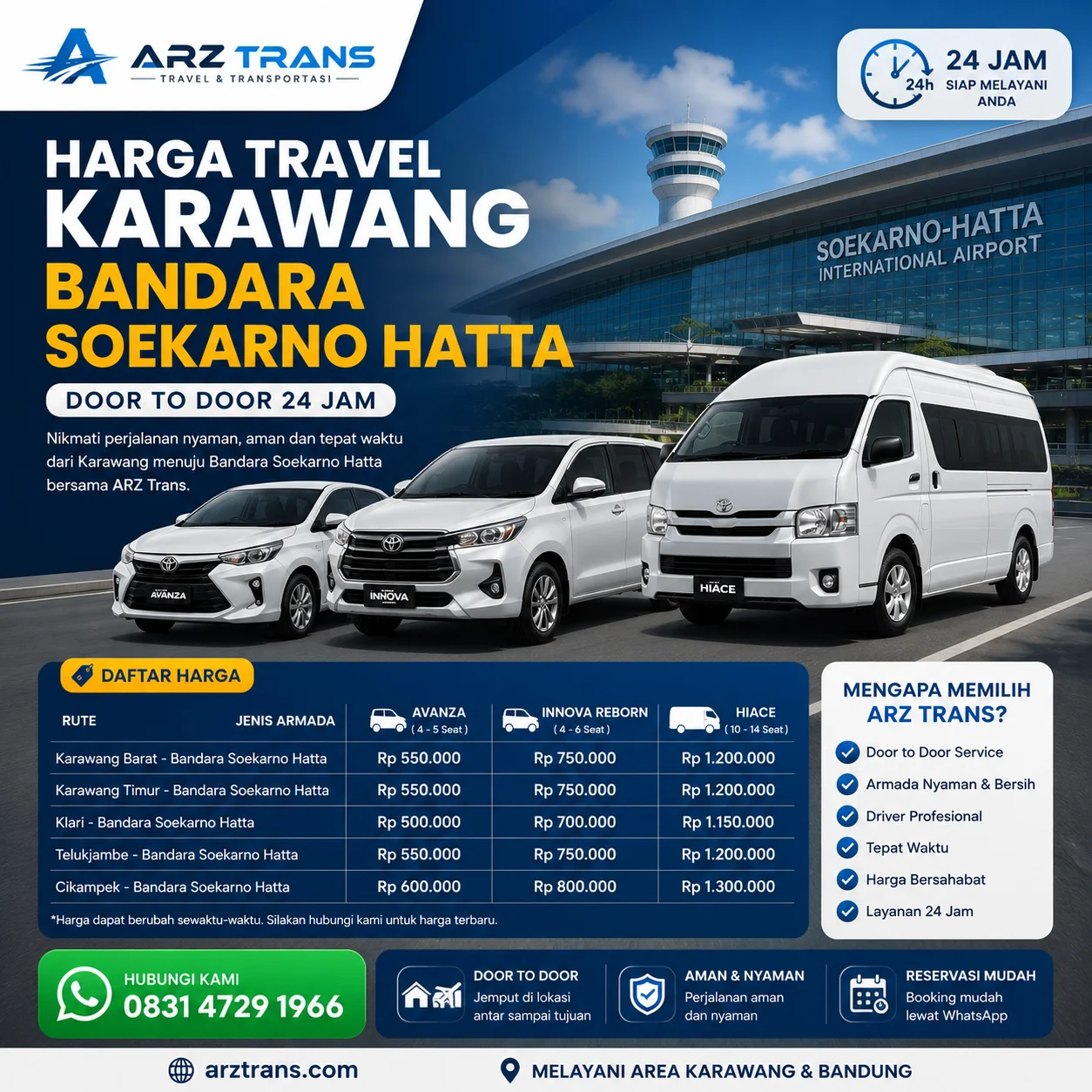 Harga Travel Karawang Bandara Soekarno Hatta Murah