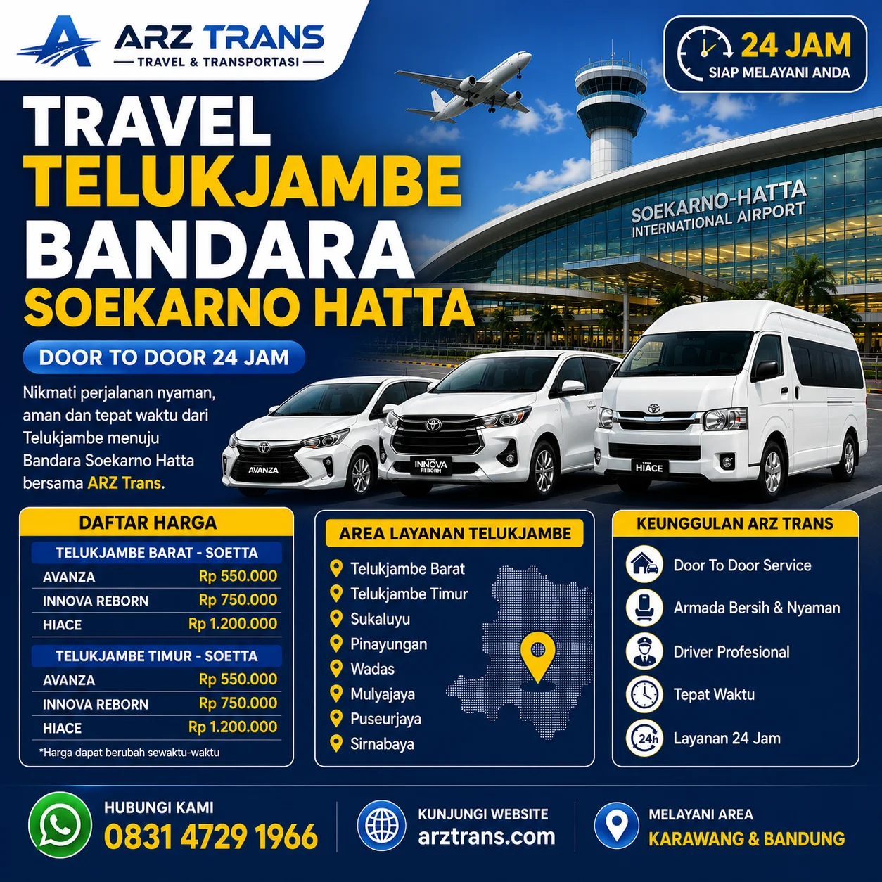 Travel Telukjambe Bandara Soekarno Hatta ARZ Trans