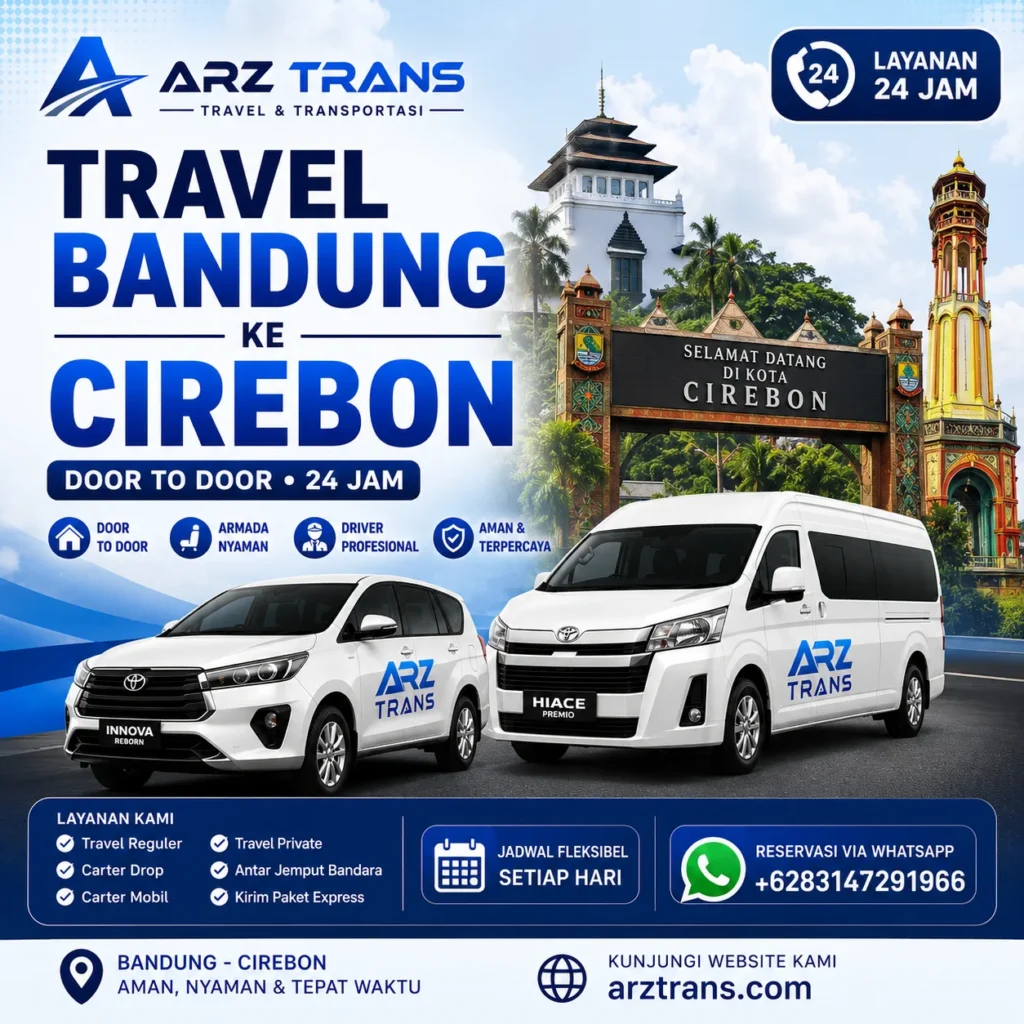 Travel Bandung Cirebon menggunakan Toyota Innova Reborn dan Toyota Hiace Premio bersama ARZ Trans.