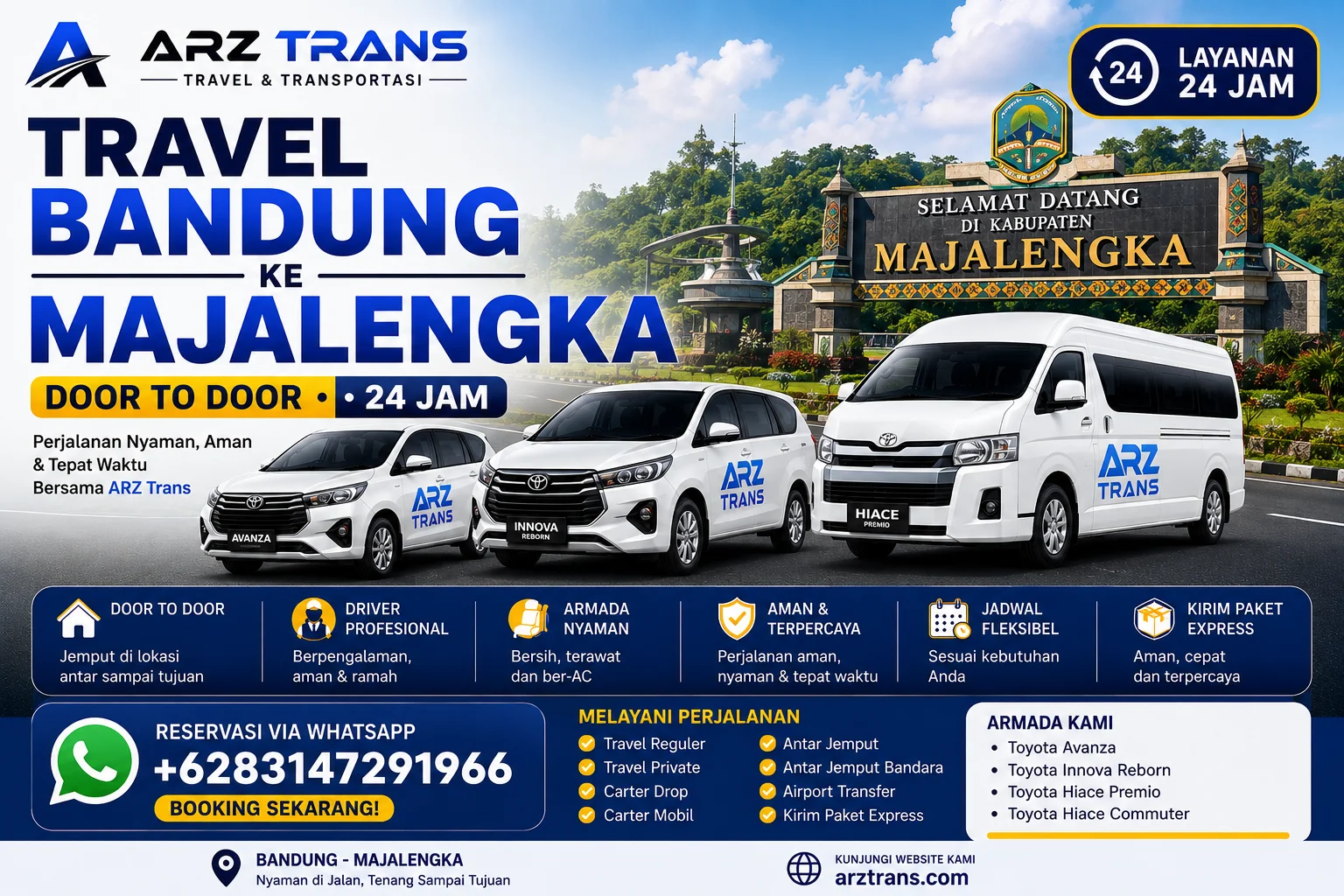 Travel Bandung ke Majalengka door to door ARZ Trans