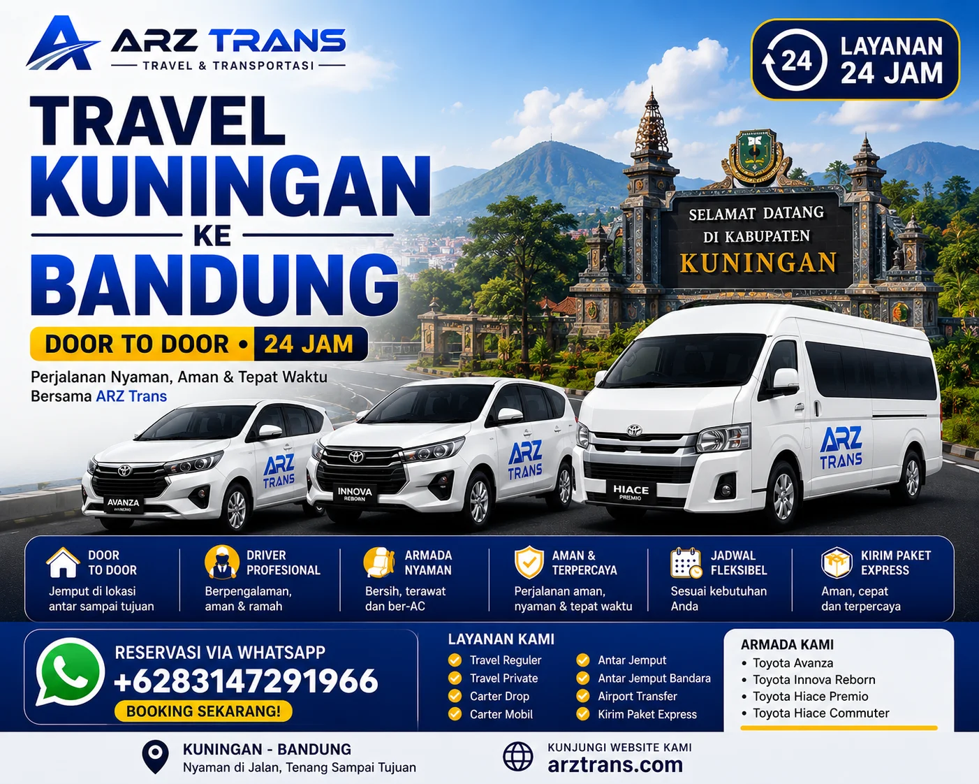 Travel Kuningan ke Bandung door to door ARZ Trans