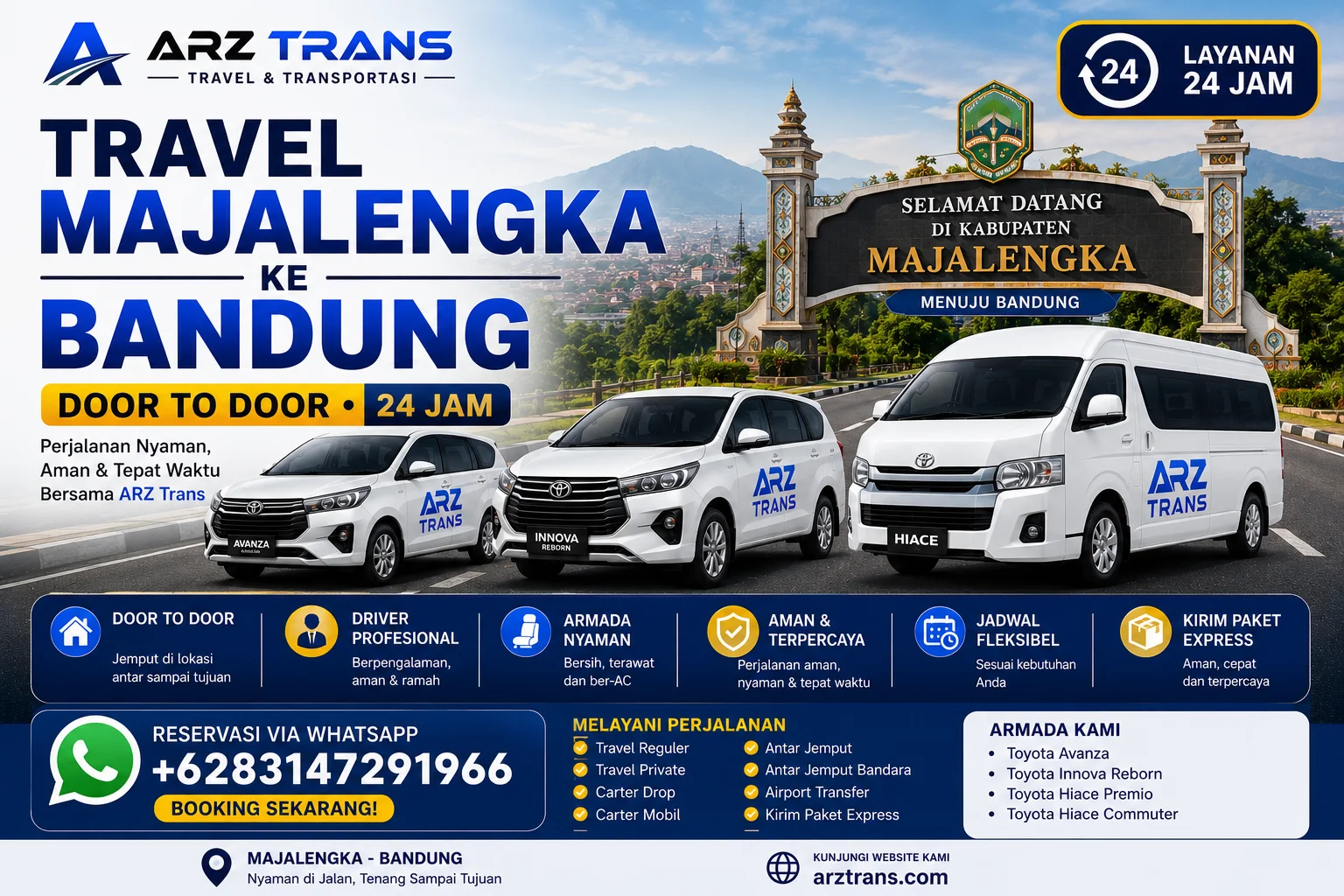 Travel Majalengka ke Bandung door to door ARZ Trans