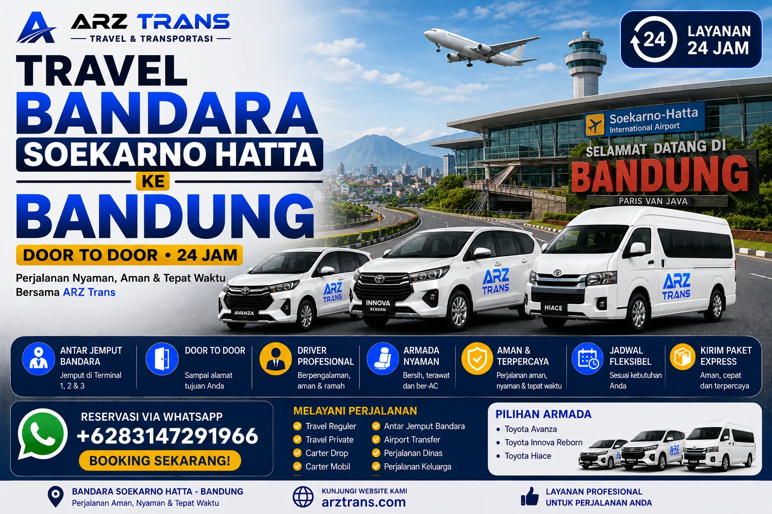 Travel Bandara Soekarno Hatta ke Bandung door to door ARZ Trans