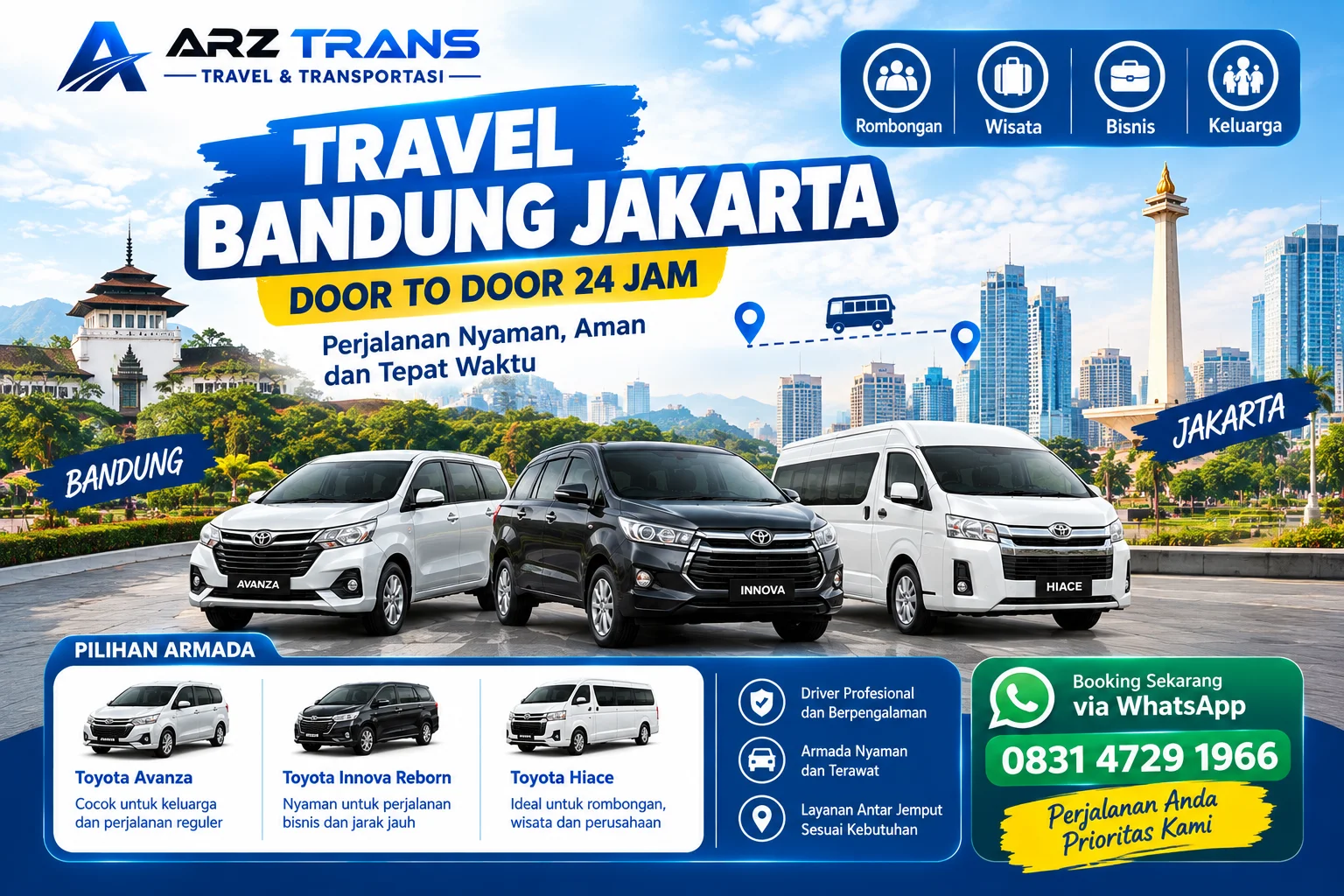 Travel Jakarta Bandung door to door ARZ Trans