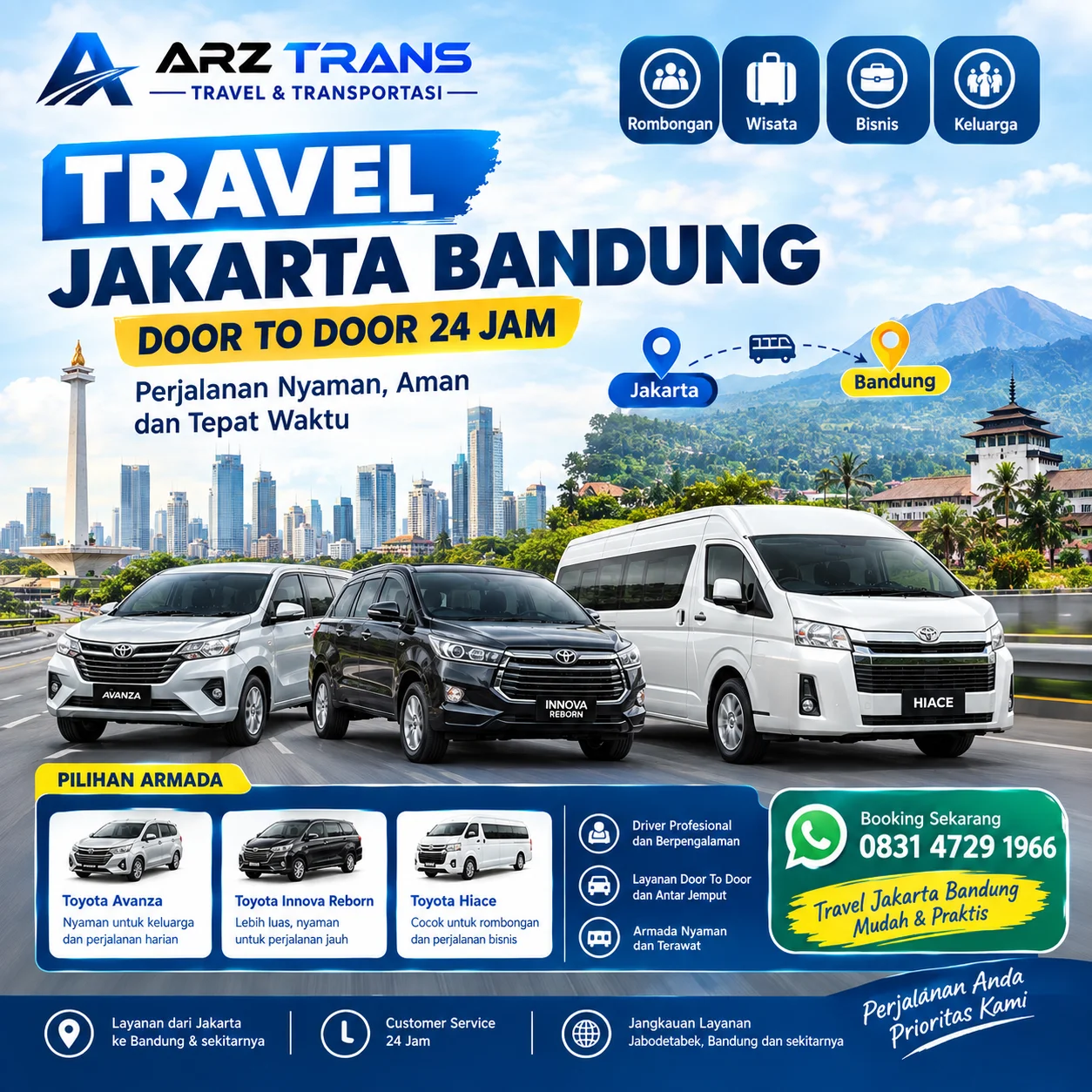 Travel Jakarta Bandung door to door ARZ Trans